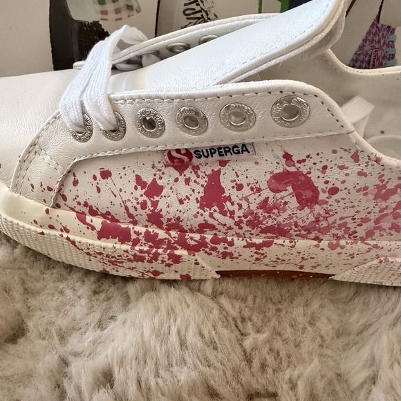 Superga 2750 Splatter Sneakers - White/Pink - Women's 9 / Men's 7.5 (NIB) - Picture 5 of 12